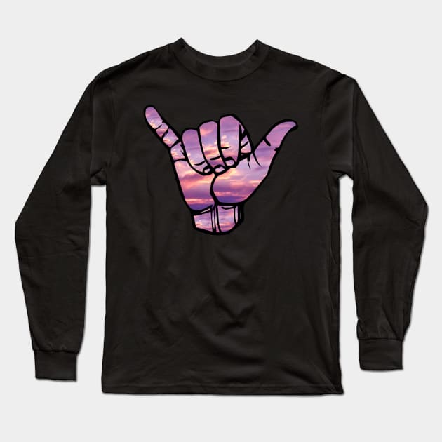 Shaka hand sign Long Sleeve T-Shirt by Rahmagamse23